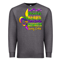 Charcoal Heather mardi gras parades beads french quarter beignets Premium Sweatshirt - FaDigitalArtStudio