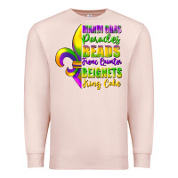 Pale Pink mardi gras parades beads french quarter beignets Premium Sweatshirt - FaDigitalArtStudio