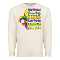 Sandshell mardi gras parades beads french quarter beignets Premium Sweatshirt - FaDigitalArtStudio