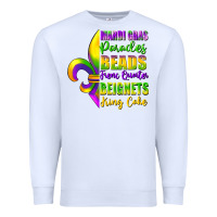 White mardi gras parades beads french quarter beignets Premium Sweatshirt - FaDigitalArtStudio