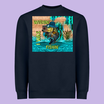 Wıshın I Was Fıshın Heavyweight Sweatshirt Designed By Tumblerdesignbyshophia