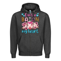 Charcoal Heather don't go bacon my heart olivia Zipper Hoodie - OliviaCreatesArt