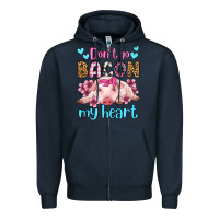Navy don't go bacon my heart olivia Zipper Hoodie - OliviaCreatesArt