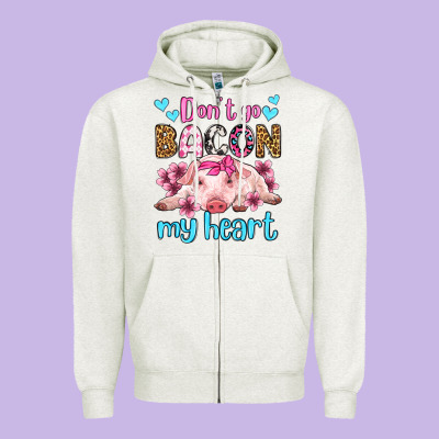 Don't Go Bacon My Heart Olivia Zipper Hoodie Designed By Oliviacreatesart