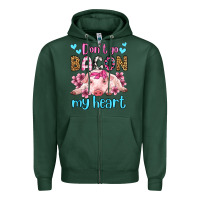 Sports Green don't go bacon my heart olivia Zipper Hoodie - OliviaCreatesArt