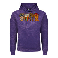 Cloud Purple leopard and cowhide drink Vintage Hoodie - RacoonDesign