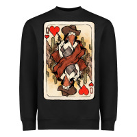 Black Queen Of Hearts Cowgirl Heavyweight Sweatshirt - HowdyJamesFarm