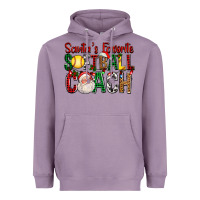 Lavender Santa's Favorite Softball Coach For Christmas Heavyweight Hoodie - FaDigitalArtStudio