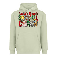 Matcha Santa's Favorite Softball Coach For Christmas Heavyweight Hoodie - FaDigitalArtStudio