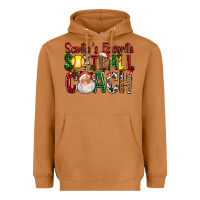 Meerkat Santa's Favorite Softball Coach For Christmas Heavyweight Hoodie - FaDigitalArtStudio