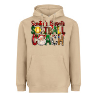 Mushroom Santa's Favorite Softball Coach For Christmas Heavyweight Hoodie - FaDigitalArtStudio