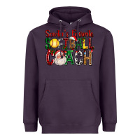 Plum Santa's Favorite Softball Coach For Christmas Heavyweight Hoodie - FaDigitalArtStudio