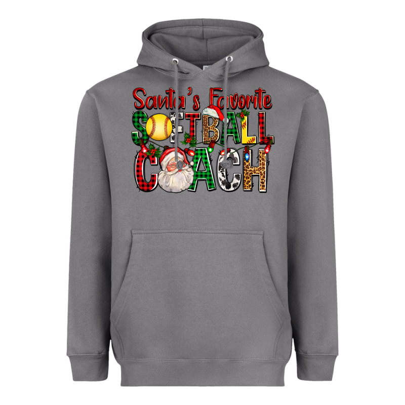 Santa's Favorite Softball Coach For Christmas Heavyweight Hoodie by FaDigitalArtStudio | Teevron