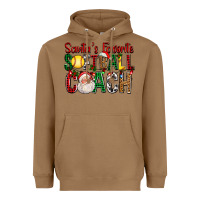 Toasted Coconut Santa's Favorite Softball Coach For Christmas Heavyweight Hoodie - FaDigitalArtStudio