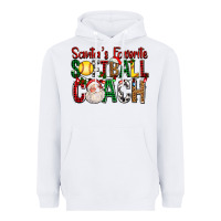 White Santa's Favorite Softball Coach For Christmas Heavyweight Hoodie - FaDigitalArtStudio