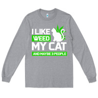 Heather Grey Cat Weed I Like My Cat Gift Long Sleeve Tee - Bettercallsaul