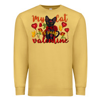 Antique Gold my cat is my valentine valentine's day Premium Sweatshirt - FaDigitalArtStudio