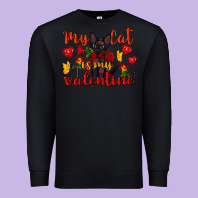 My Cat Is My Valentine Valentine's Day Premium Sweatshirt Designed By Fadigitalartstudio