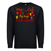 Black my cat is my valentine valentine's day Premium Sweatshirt - FaDigitalArtStudio