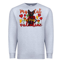 Heather Grey my cat is my valentine valentine's day Premium Sweatshirt - FaDigitalArtStudio