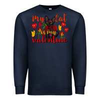 Navy my cat is my valentine valentine's day Premium Sweatshirt - FaDigitalArtStudio