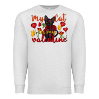 Oatmeal Heather my cat is my valentine valentine's day Premium Sweatshirt - FaDigitalArtStudio