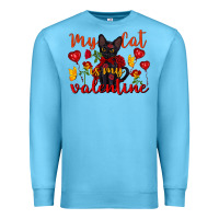Ocean Blue my cat is my valentine valentine's day Premium Sweatshirt - FaDigitalArtStudio