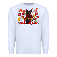 White my cat is my valentine valentine's day Premium Sweatshirt - FaDigitalArtStudio