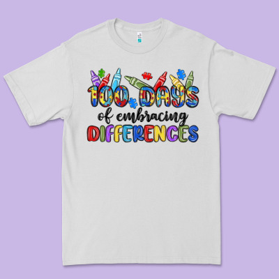 100 Days Of Embracing Differences Premium Tee Designed By Maliassmallbusiness