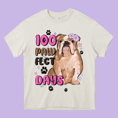 100 Days Of School Heavy Core Tee Designed By Maliassmallbusiness
