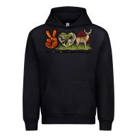 Black Peace Love White Tailed Buck Deer Urban Hoodie - LillyAllenDesigns