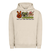 Pigment French Oak Peace Love White Tailed Buck Deer Urban Hoodie - LillyAllenDesigns