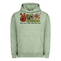 Pigment Oil Green Peace Love White Tailed Buck Deer Urban Hoodie - LillyAllenDesigns