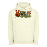 Pigment Pistachio Peace Love White Tailed Buck Deer Urban Hoodie - LillyAllenDesigns