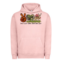 Pigment Salmon Peace Love White Tailed Buck Deer Urban Hoodie - LillyAllenDesigns
