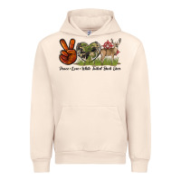 Sandshell Peace Love White Tailed Buck Deer Urban Hoodie - LillyAllenDesigns