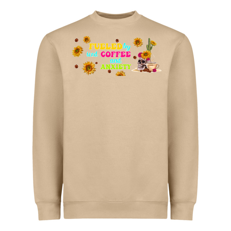 Fueled By ıced Coffee And Anxiety Heavyweight Sweatshirt by TumblerDesignByShophia | Teevron