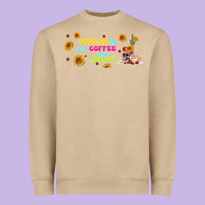 Fueled By ıced Coffee And Anxiety Heavyweight Sweatshirt Designed By Tumblerdesignbyshophia