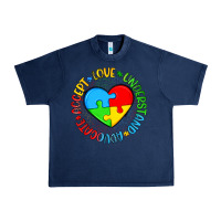 Navy autism awareness puzzle heart love understand advo Urban Heavy Tee - Artiststas