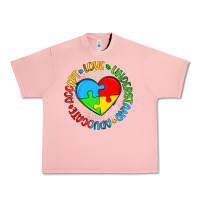 Salmon autism awareness puzzle heart love understand advo Urban Heavy Tee - Artiststas