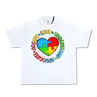White autism awareness puzzle heart love understand advo Urban Heavy Tee - Artiststas