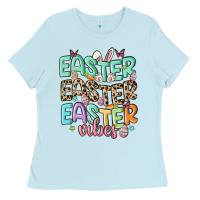Baby Blue easter vibes Ladies Tee - MaliasSmallBusiness