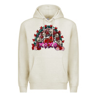Oatmeal Heather Skull Xoxo rainbow Valentine's Day Premium Hoodie - FaDigitalArtStudio