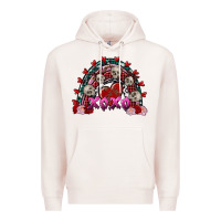 Pale Pink Skull Xoxo rainbow Valentine's Day Premium Hoodie - FaDigitalArtStudio