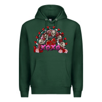 Sports Green Skull Xoxo rainbow Valentine's Day Premium Hoodie - FaDigitalArtStudio