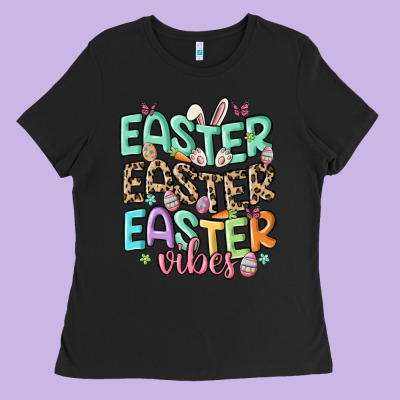 Easter Vibes Ladies Tee Designed By Maliassmallbusiness
