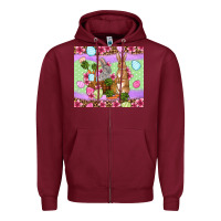 Burgundy Easter eggs bunnys basket Zipper Hoodie - OliviaCreatesArt