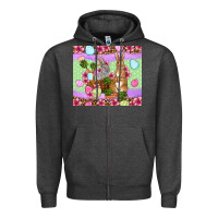 Charcoal Heather Easter eggs bunnys basket Zipper Hoodie - OliviaCreatesArt