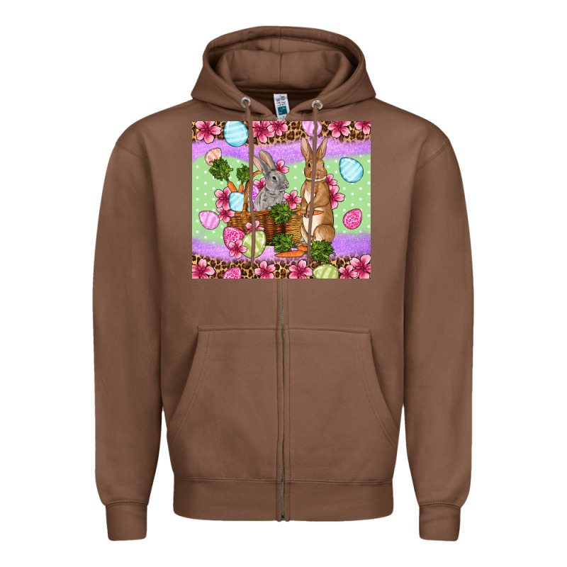 Easter Eggs Bunnys Basket Zipper Hoodie by OliviaCreatesArt | Teevron