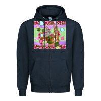 Navy Easter eggs bunnys basket Zipper Hoodie - OliviaCreatesArt